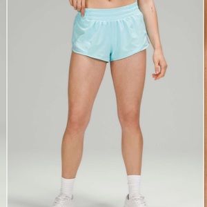 LuluLemon sky blue hotty hot shorts size 2